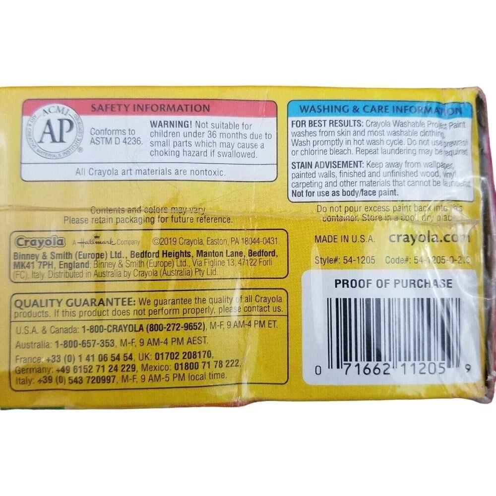 3x Crayola Washable Kids Paint Set, 10 Count, Assorted Classic Colors, 2 oz Each
